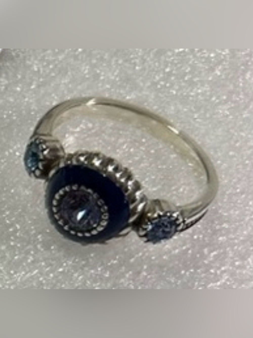 🩵BRIGHTON ECLIPSE HALO TANZANITE PURPLE BLUE SWAROVSKI CRYST SLVR VG+ SZ 7 RING! - Picture 8 of 11
